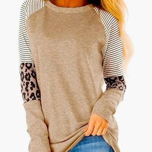 leopard sleeve top